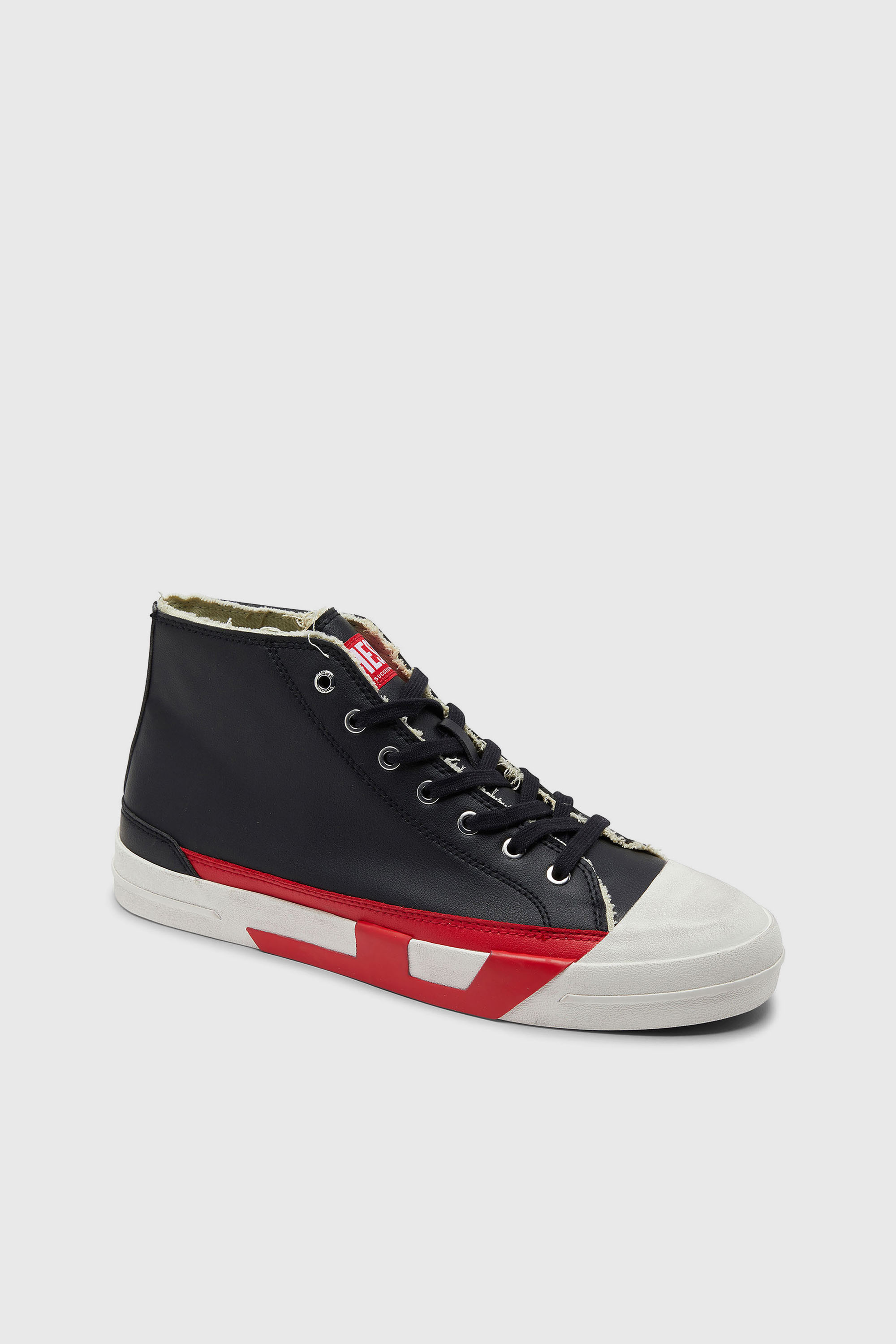 Diesel - S-D-VERSE MID II, Man's S-D-Verse Vulcanized shoes with D logo in Black/Red - 6