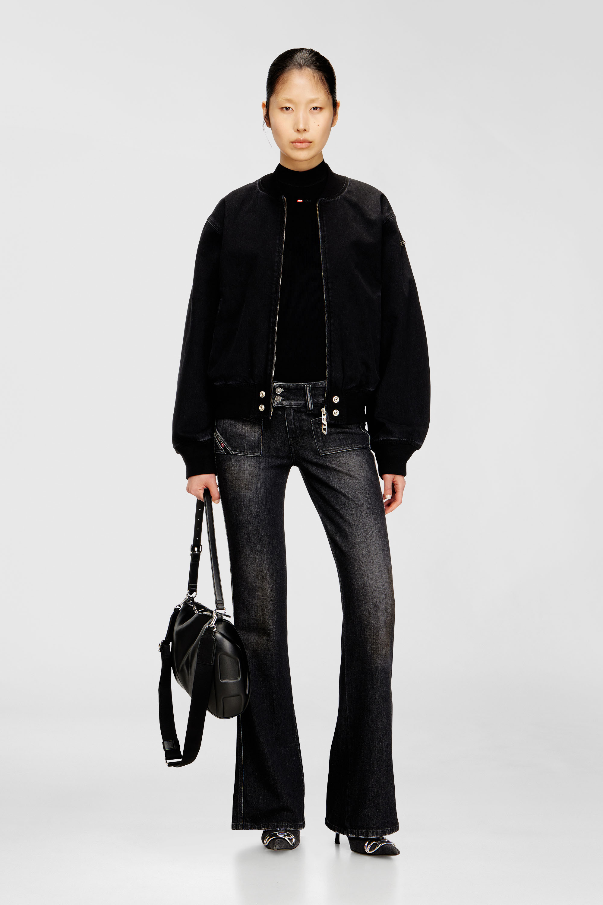 Diesel - D-GUZ, Unisex's Bomber jacket in denim in Black - 2