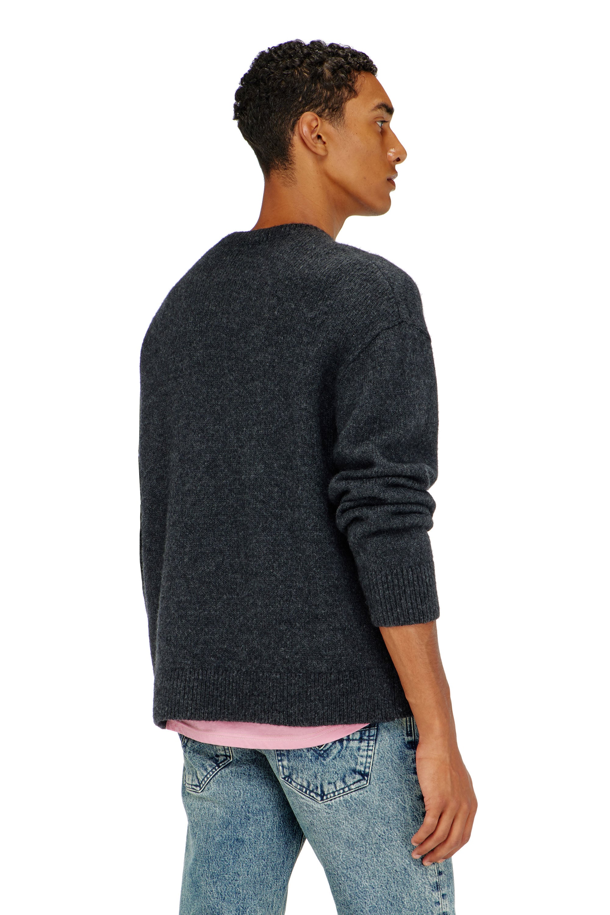 Diesel - K-AREESO, Man's Jumper in wool and alpaca blend in Black - 4