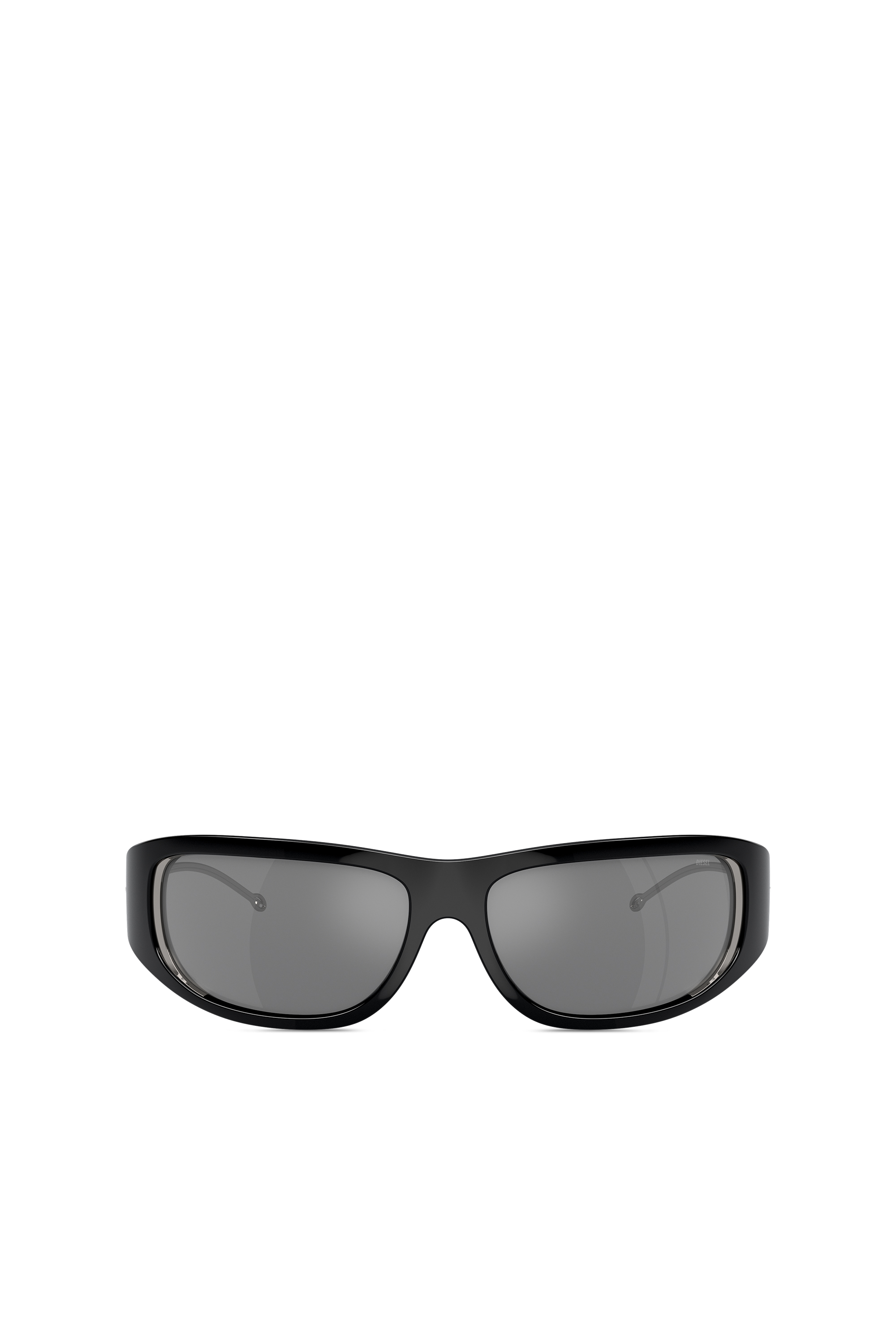 Diesel - 0DL3001, Unisex's Wraparound style sunglasses in Black/Flash mirror - 1