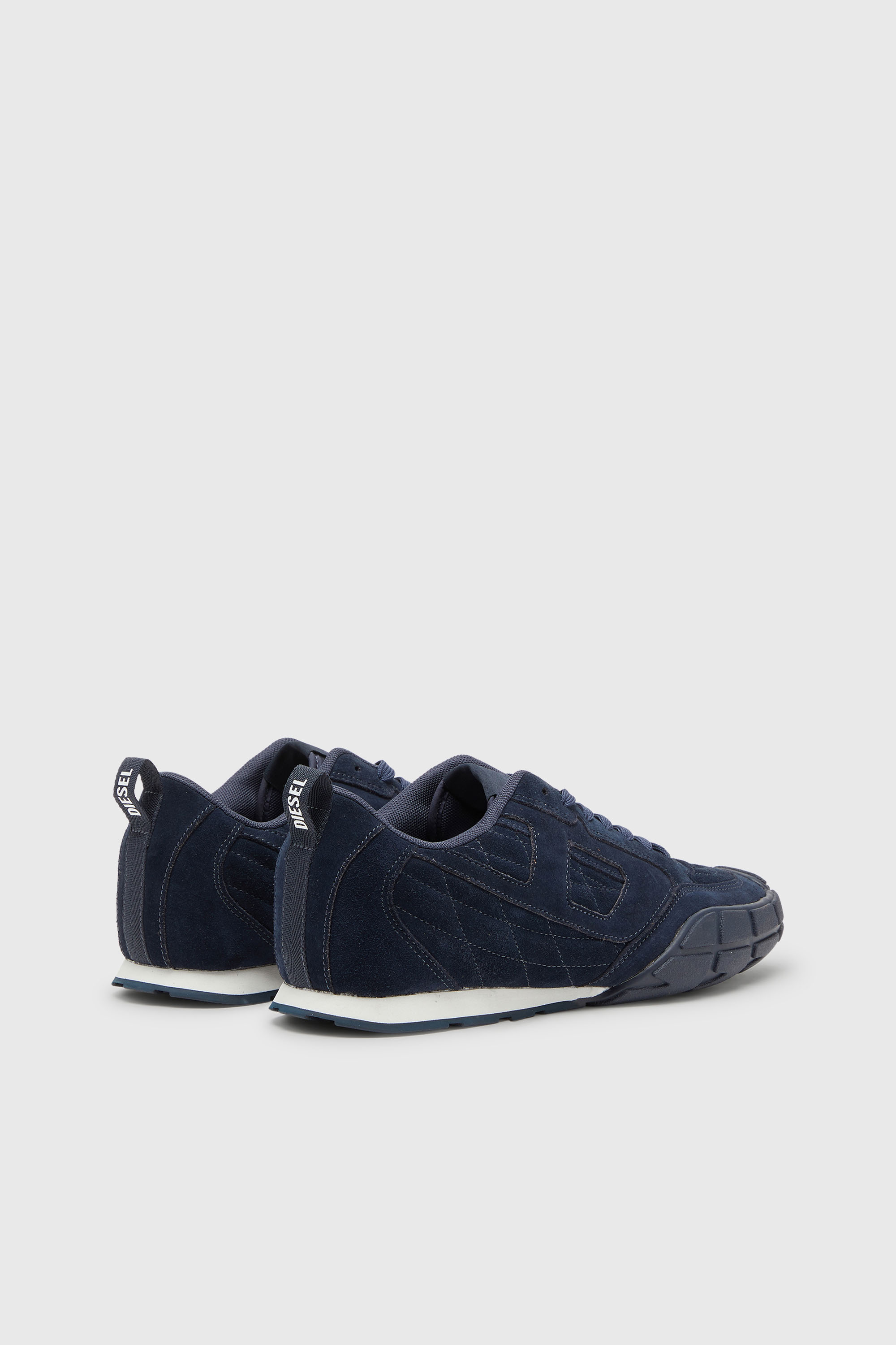 Diesel - S-PAGODHA LOW, Man's S-Pagodha-Quilted suede sneakers in Dark Blue - 3