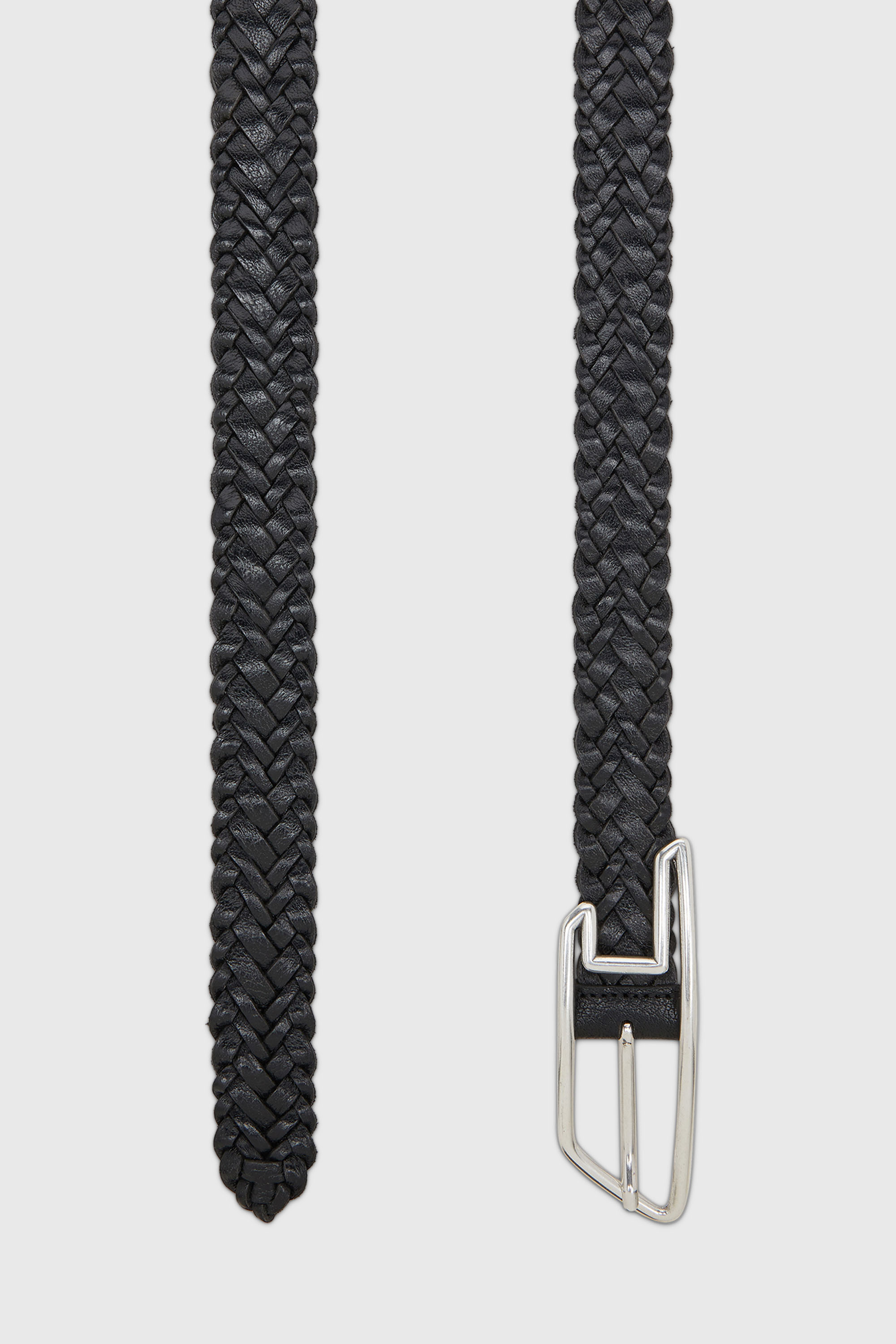 Diesel - B-D LINE 30 BRAIDERED, Unisex's 3 cm belt in braided leather in Black - 2