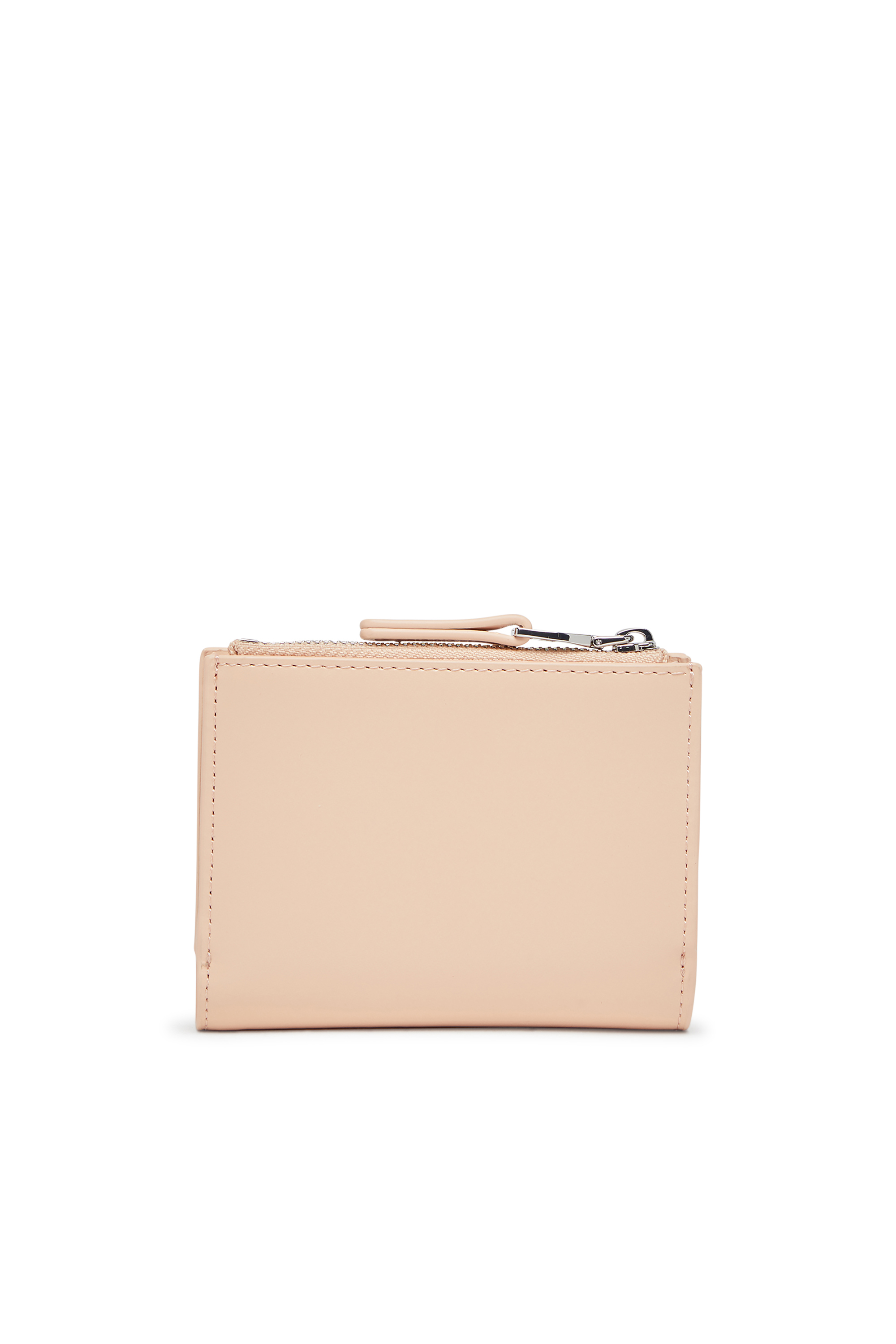 Diesel - 1DR BI-FOLD ZIP II, Woman's Small leather wallet with logo plaque in Nude - 2