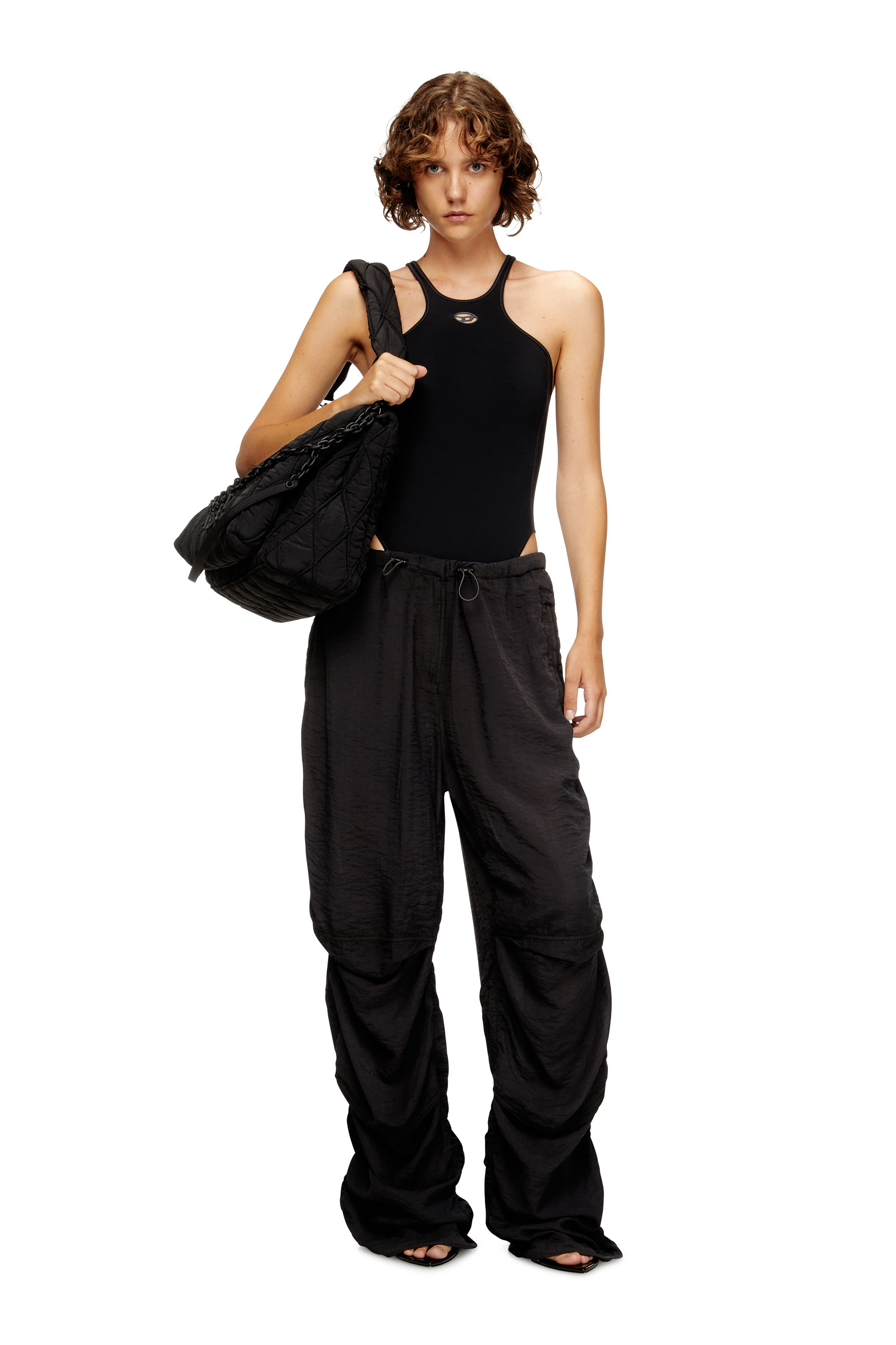 Diesel - CHRISTIE-UTLT, Woman's Stretch bodysuit with Oval D detail in Black - 6