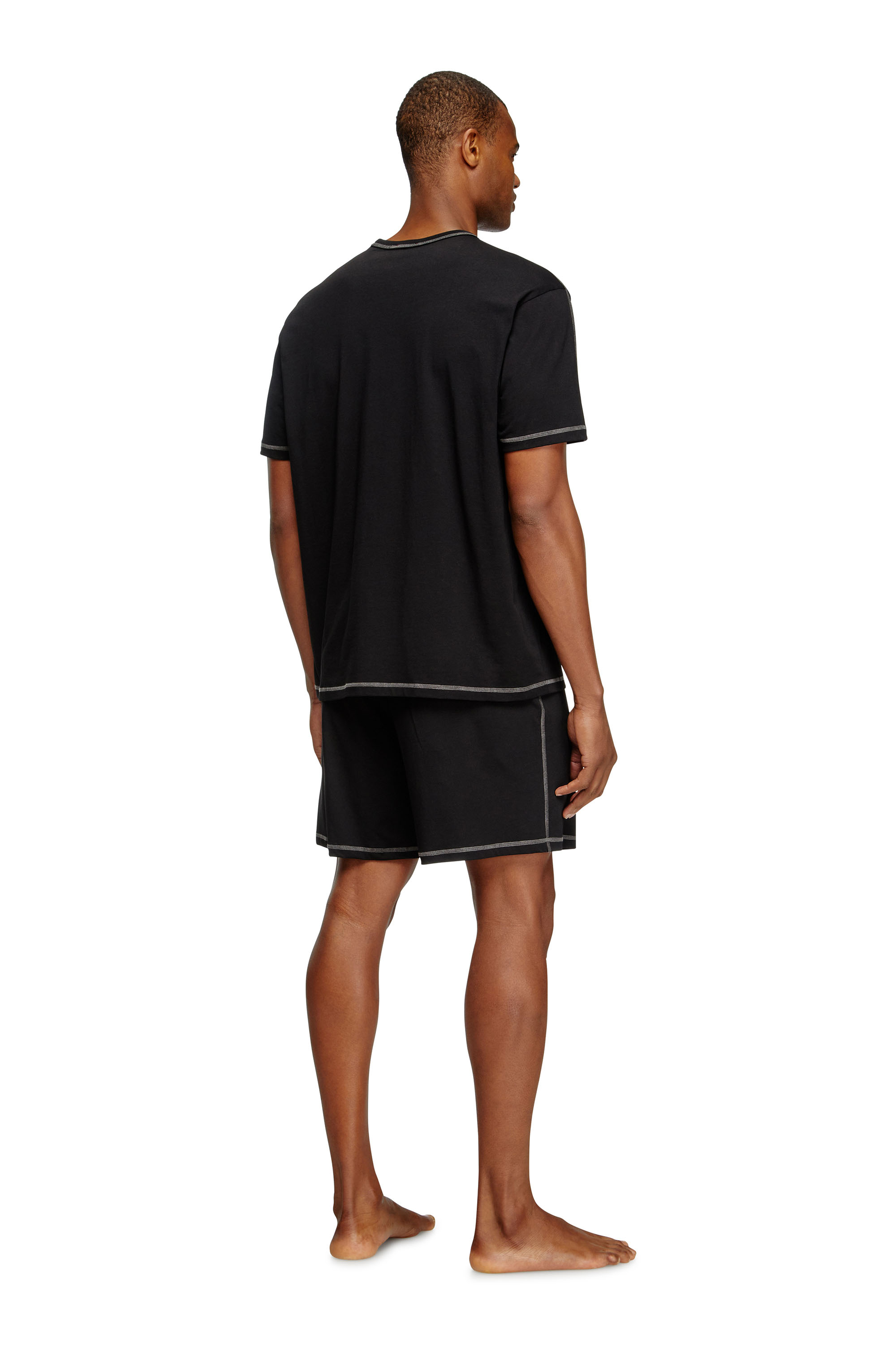 Diesel - SET-ADAM-D-CORE, Man's Short pyjamas in cotton jersey in Black - 3