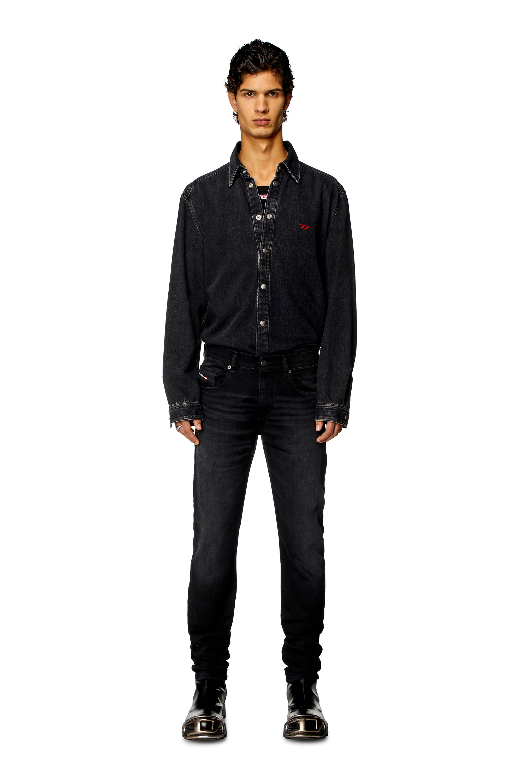 Diesel - Slim Jeans 2019 D-Strukt 09H32, Black/Dark grey - Image 4