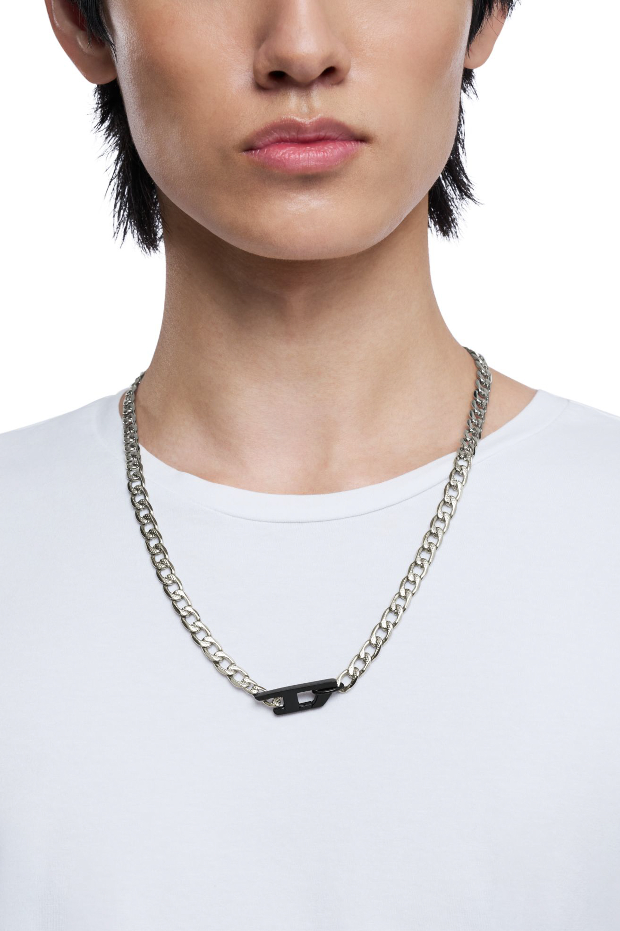 Diesel - DX1636931 JEWELLERY, Unisex's Two-tone stainless steel chain necklace in Silver/Black - 4
