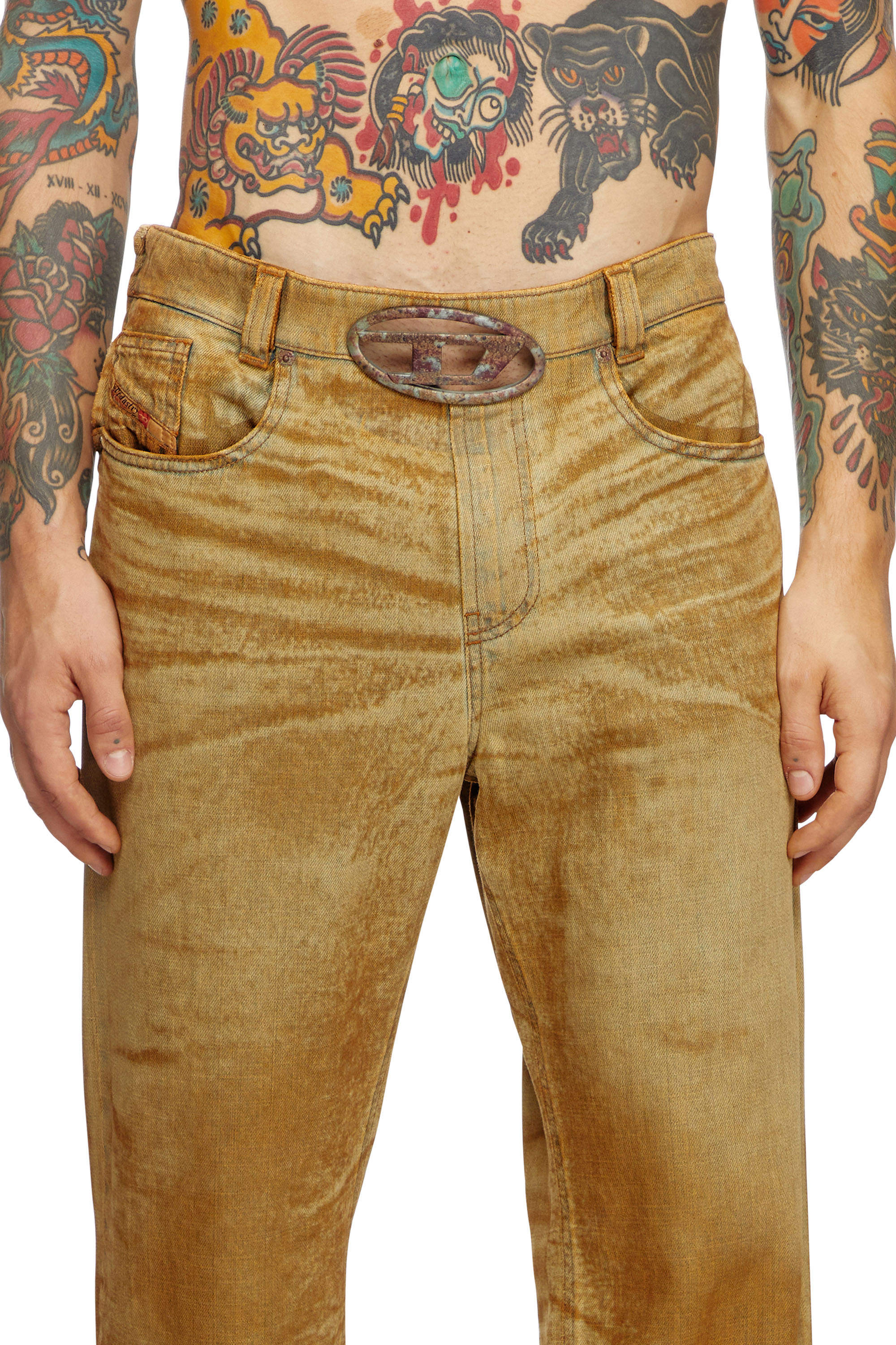 Diesel - Man's Straight Jeans 2010 D-Macs 0AJET, Light Brown - 4