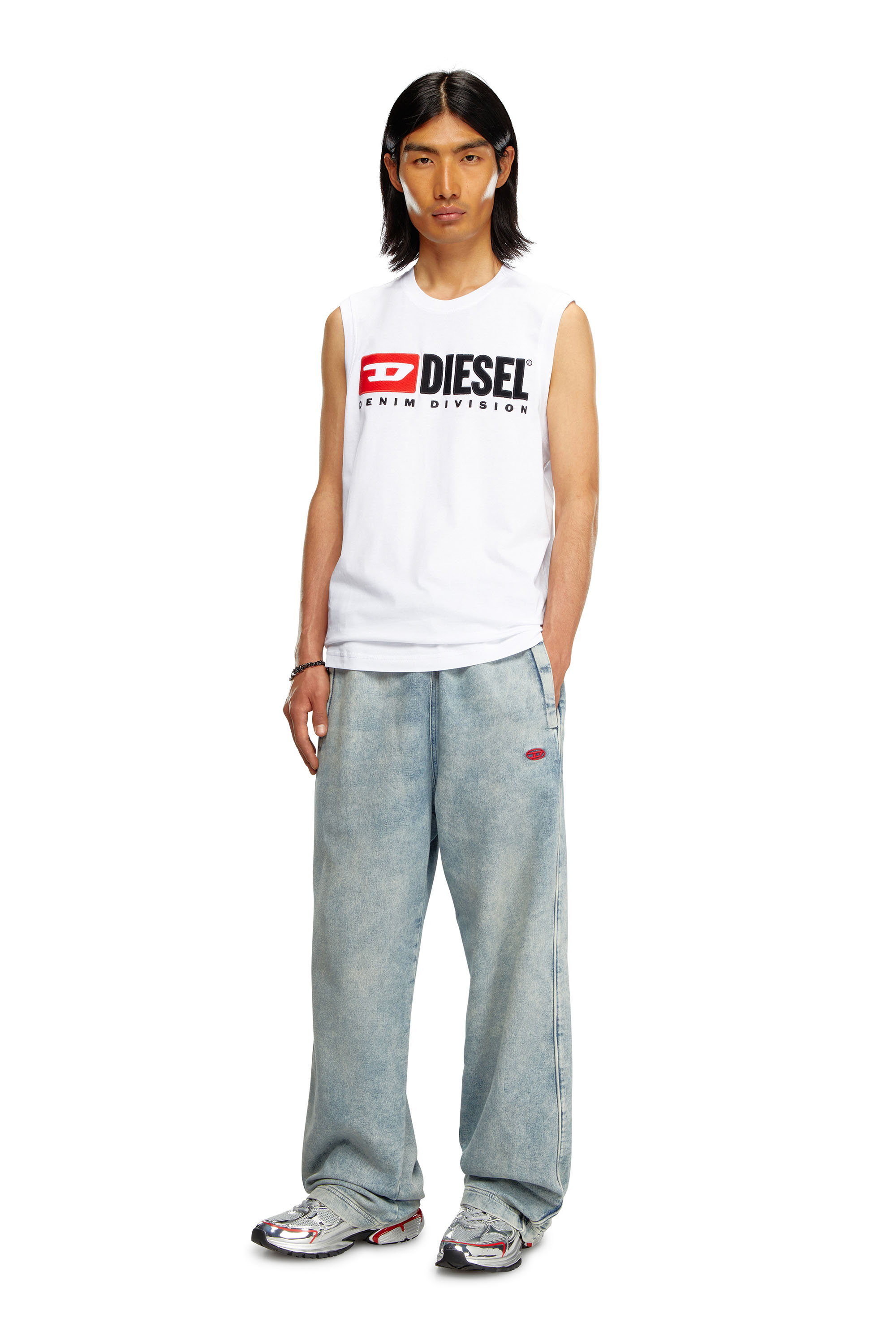 Diesel - T-ISCO-DIV, Man's Tank top with chest logo print in White - 2