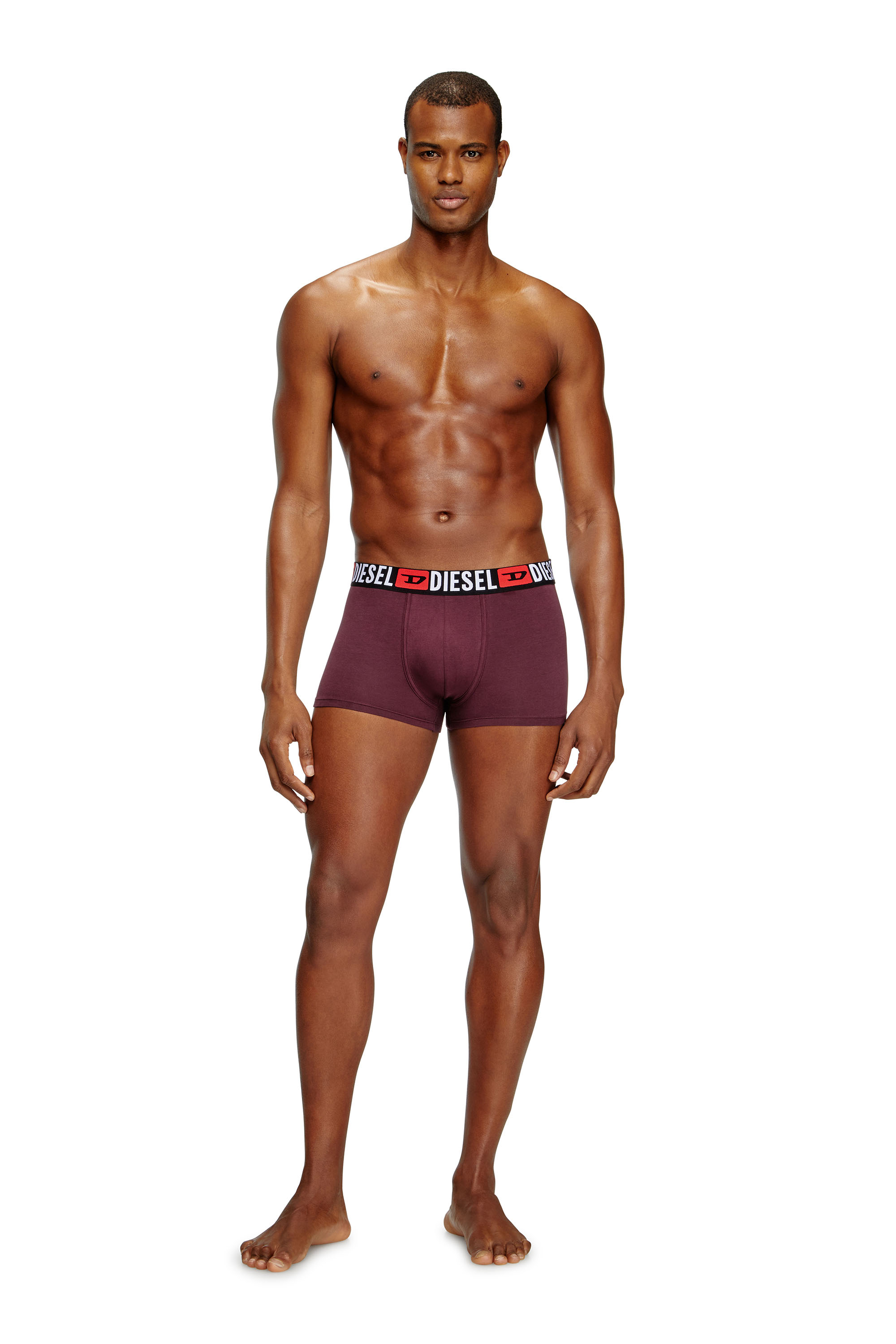 Diesel - UMBX-DAMIENTHREEPACK, Man's Three-pack of all-over logo waist boxers in Black/Violet - 1