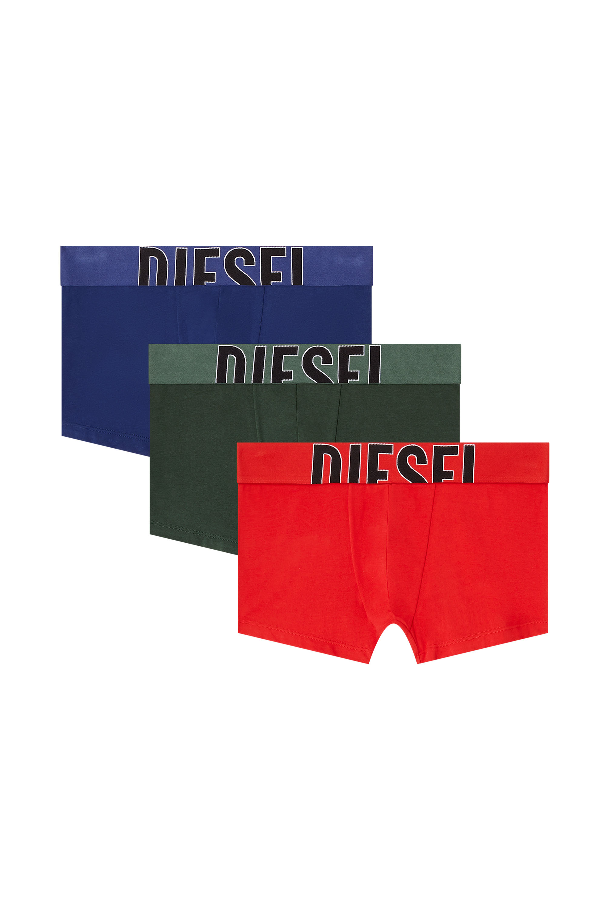 Diesel - DAMIEN-D-POP-3PACK-55, Man's Three-pack stretch-cotton boxers with cut logo in Green - 1