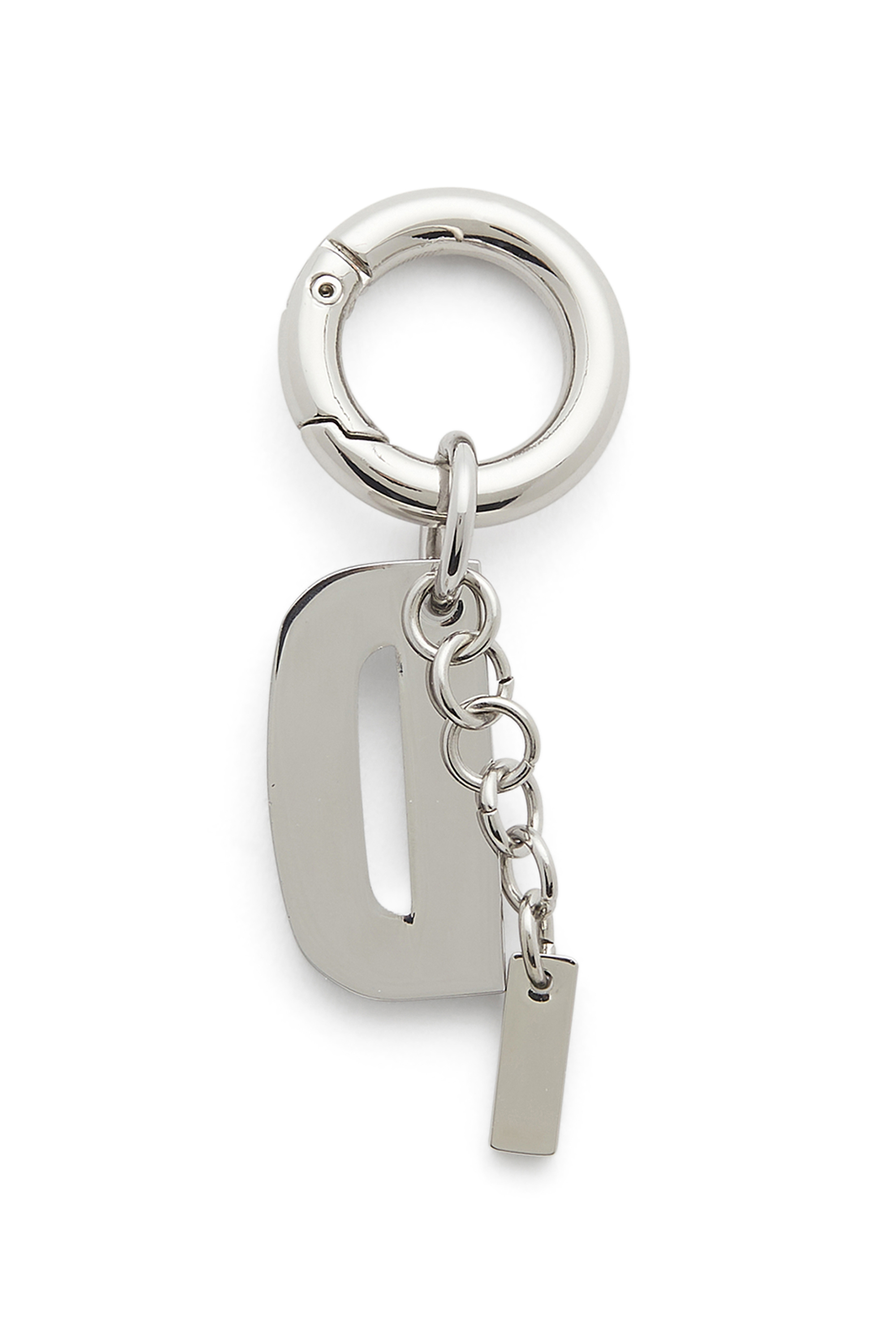 Diesel - CHARM-D, Woman's Metal keyring charm with crystal D in Silver - 2