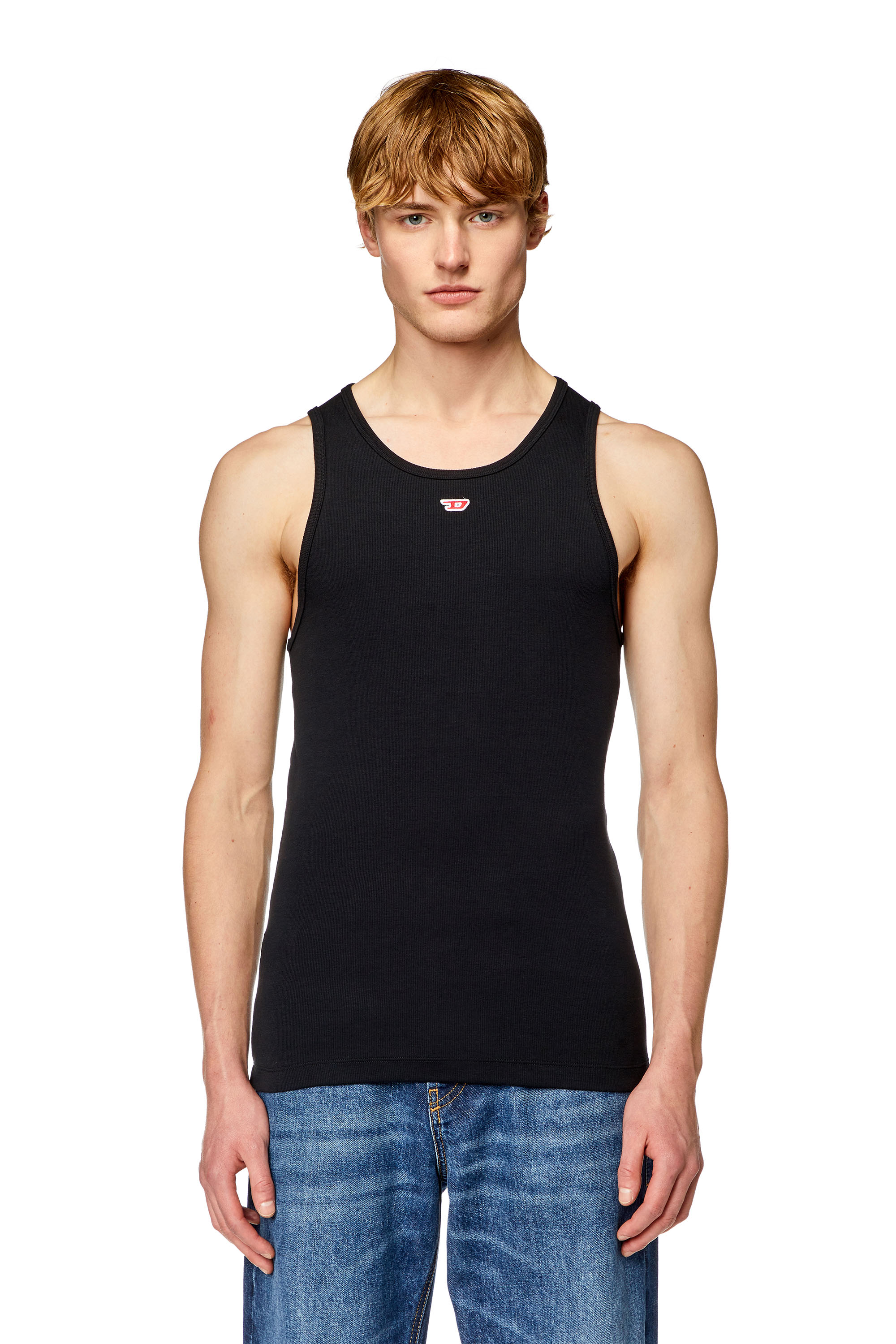 Diesel - T-LIFTY-D, Man's Tank top with mini D logo patch in Black - 5