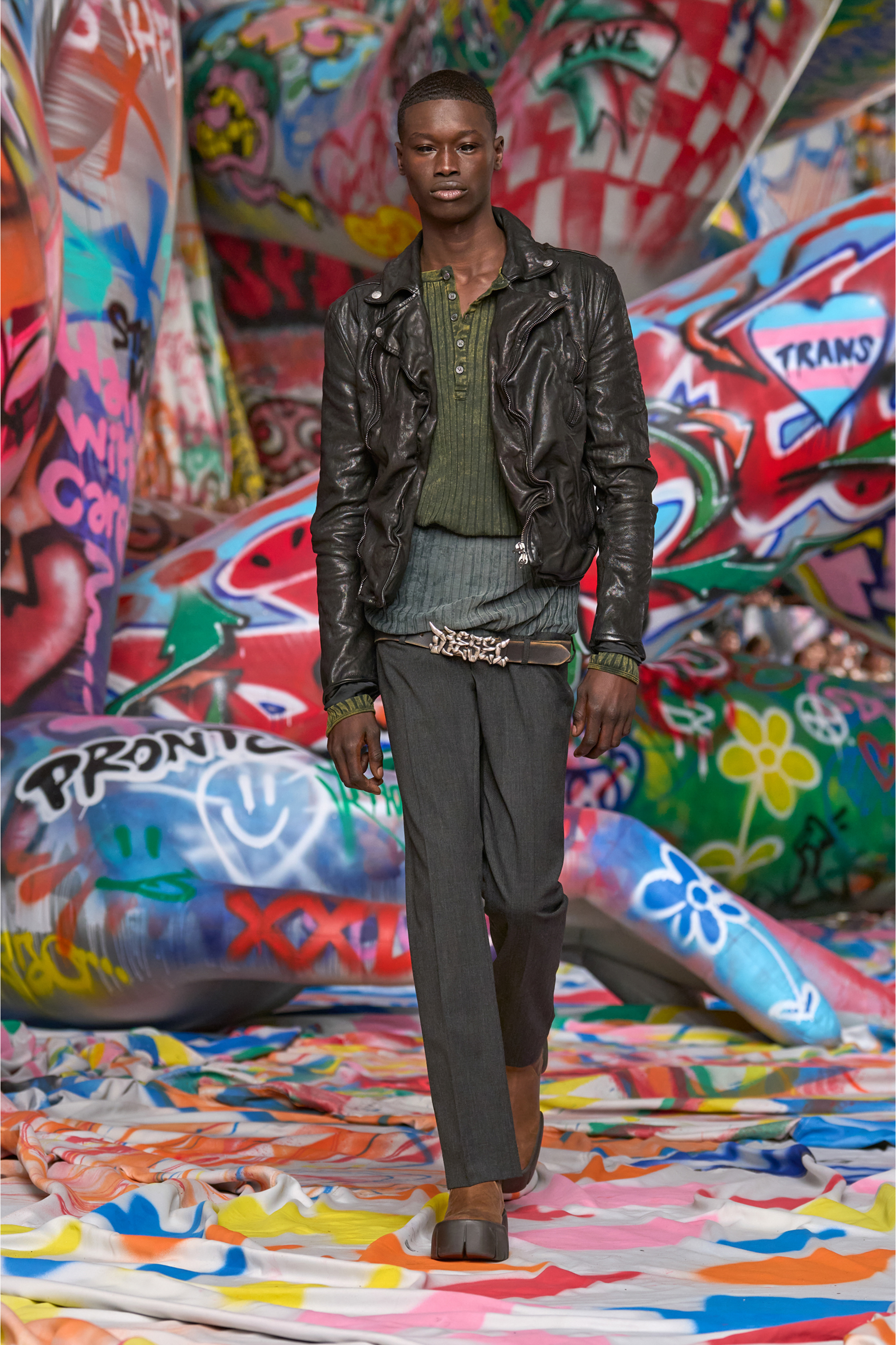 Diesel - L-UNCAN, Man's Biker jacket in boiled leather in Black - 6