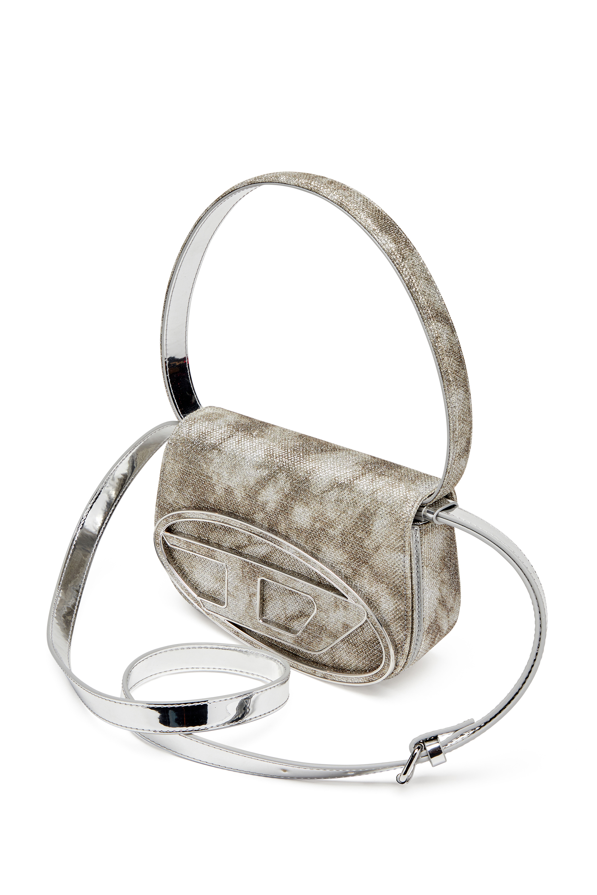 Diesel - 1DR, Woman's 1DR-Iconic shoulder bag in shimmer fabric in Military Green - 6