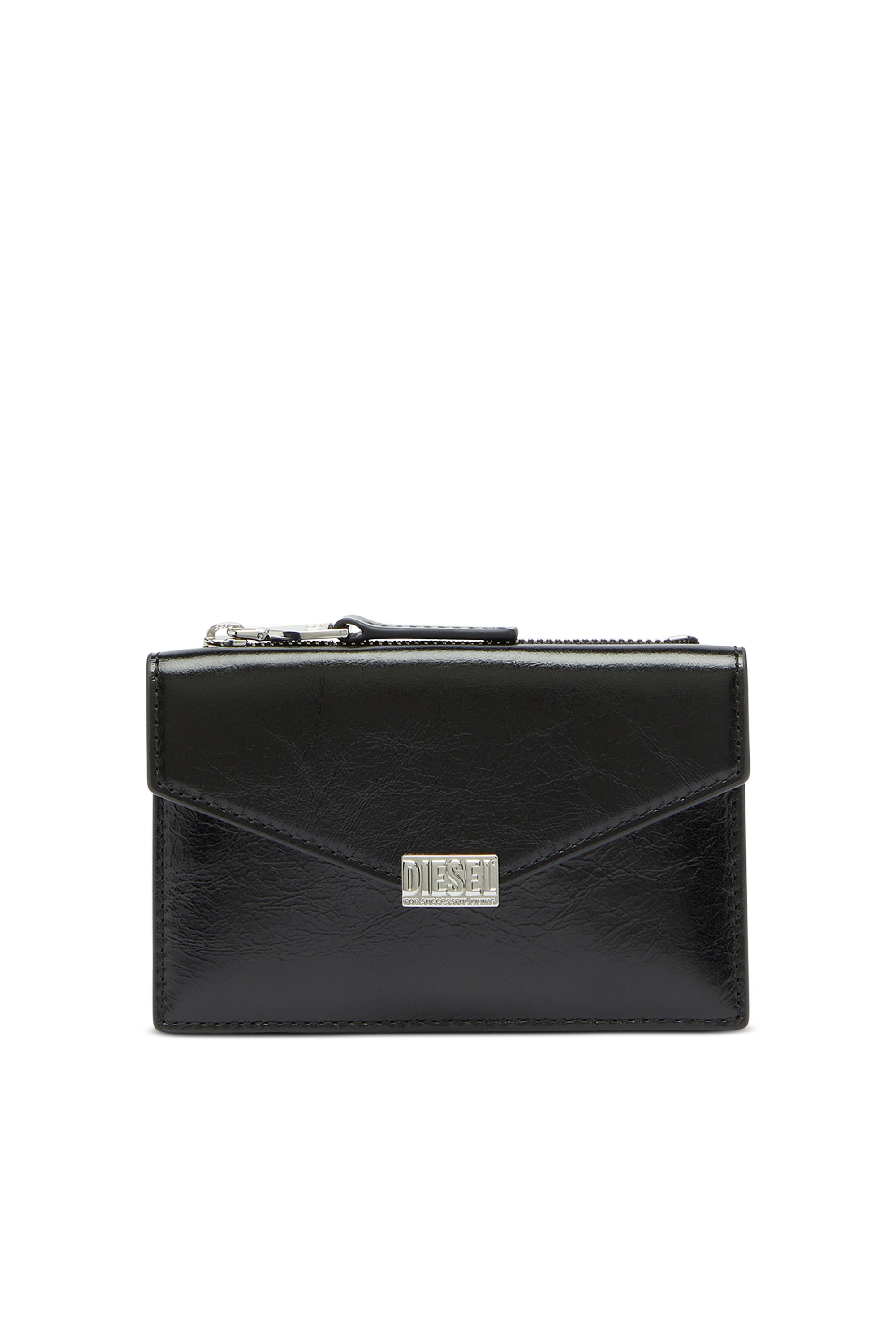 Diesel - D-ENVELOP CARD HOLDER, Woman's Envelope-style card holder in shiny wrinkled leather in null - 1