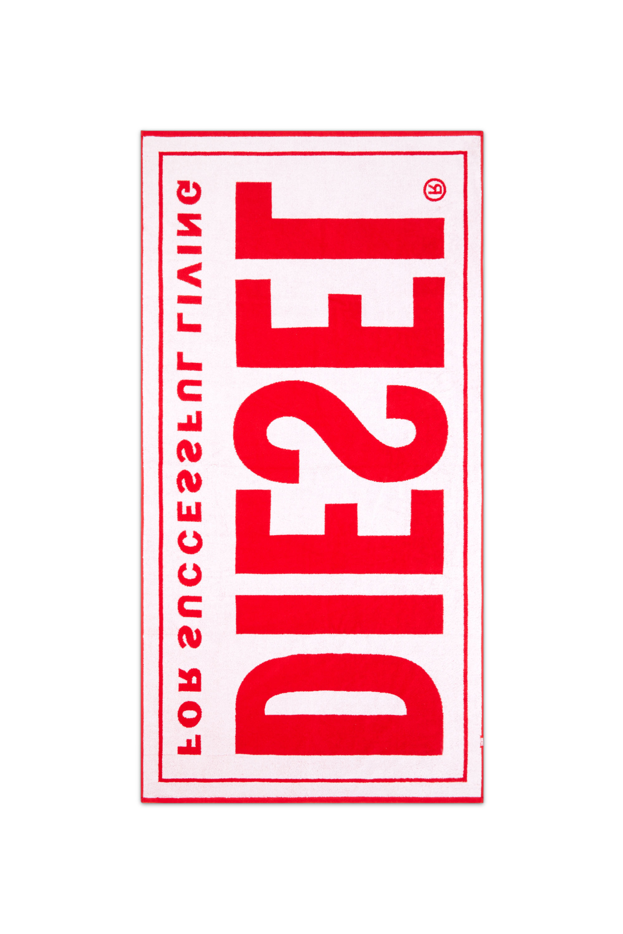 Diesel - BMT-HELLERI, Man's Successful-logo beach towel in Red - 2