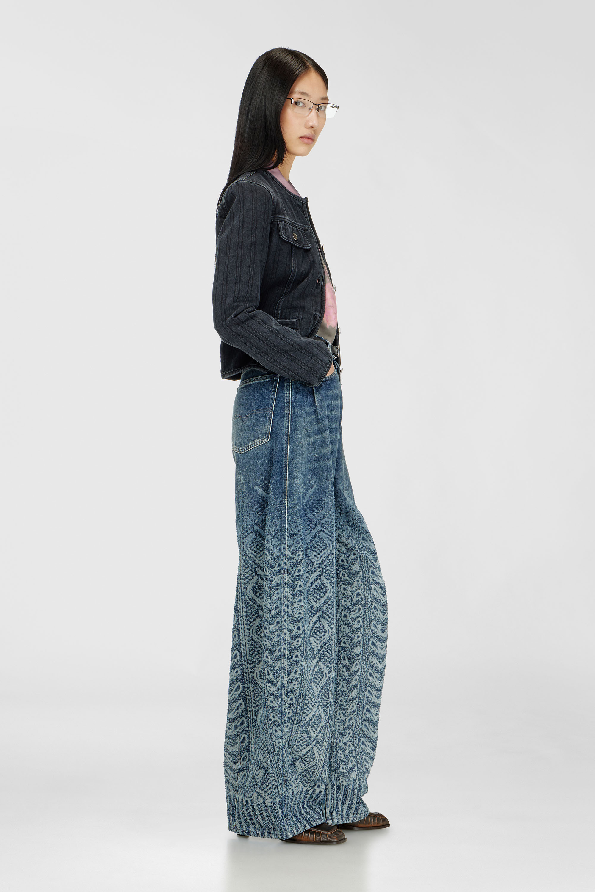 Diesel - Woman's Relaxed Jeans 1987 D-Khelz 007EV, Dark Blue - 2
