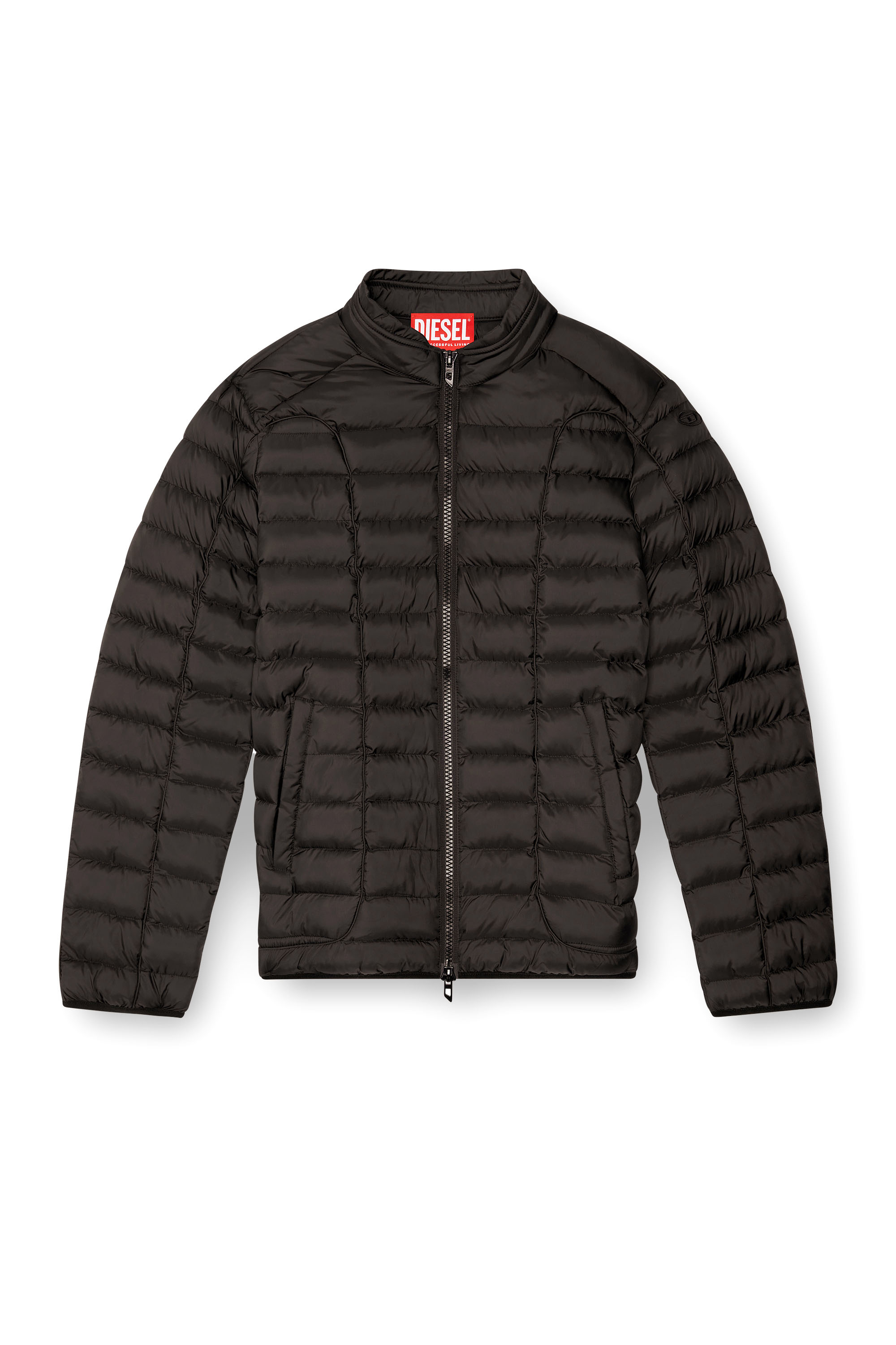 Diesel - W-PILOT, Man's Puffer jacket in light nylon in Black - 2