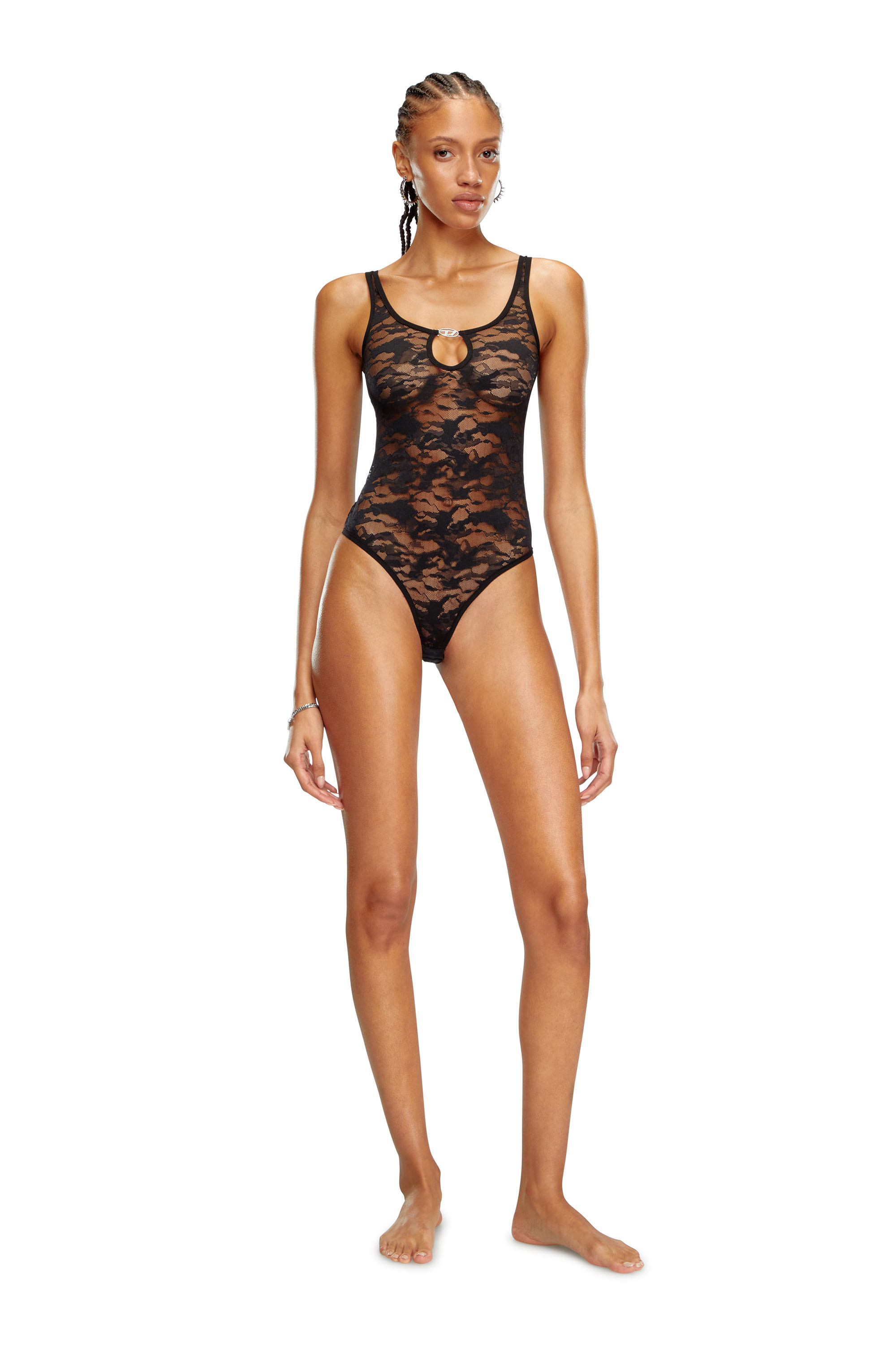 Diesel - UFBY-D-OVAL-LACE-BODYSUIT, Black - Image 2