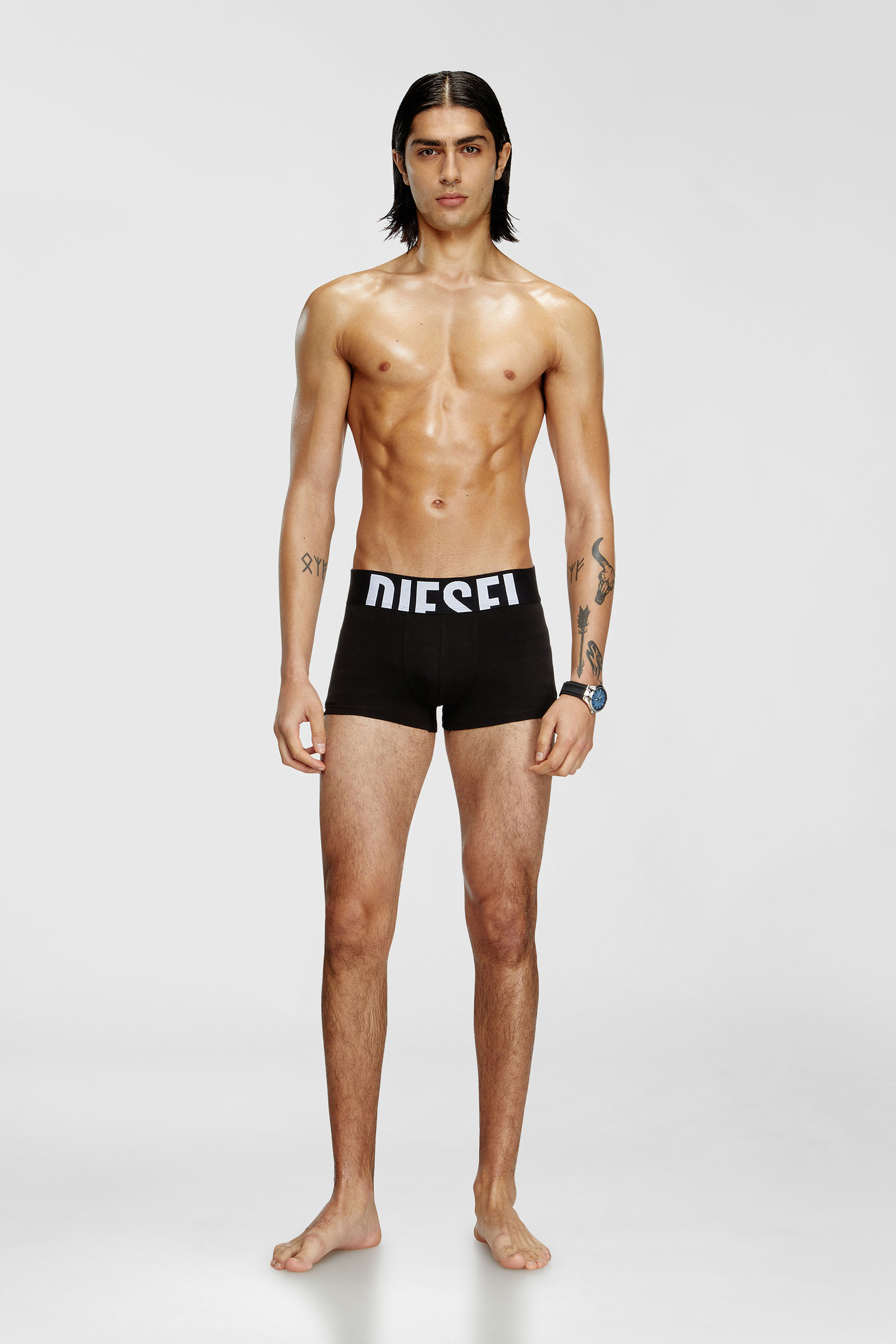 Diesel - UMBX-DAMIENTHREEPACK-5.5EL, Man's Three-pack boxer briefs in stretch cotton in Black - 1