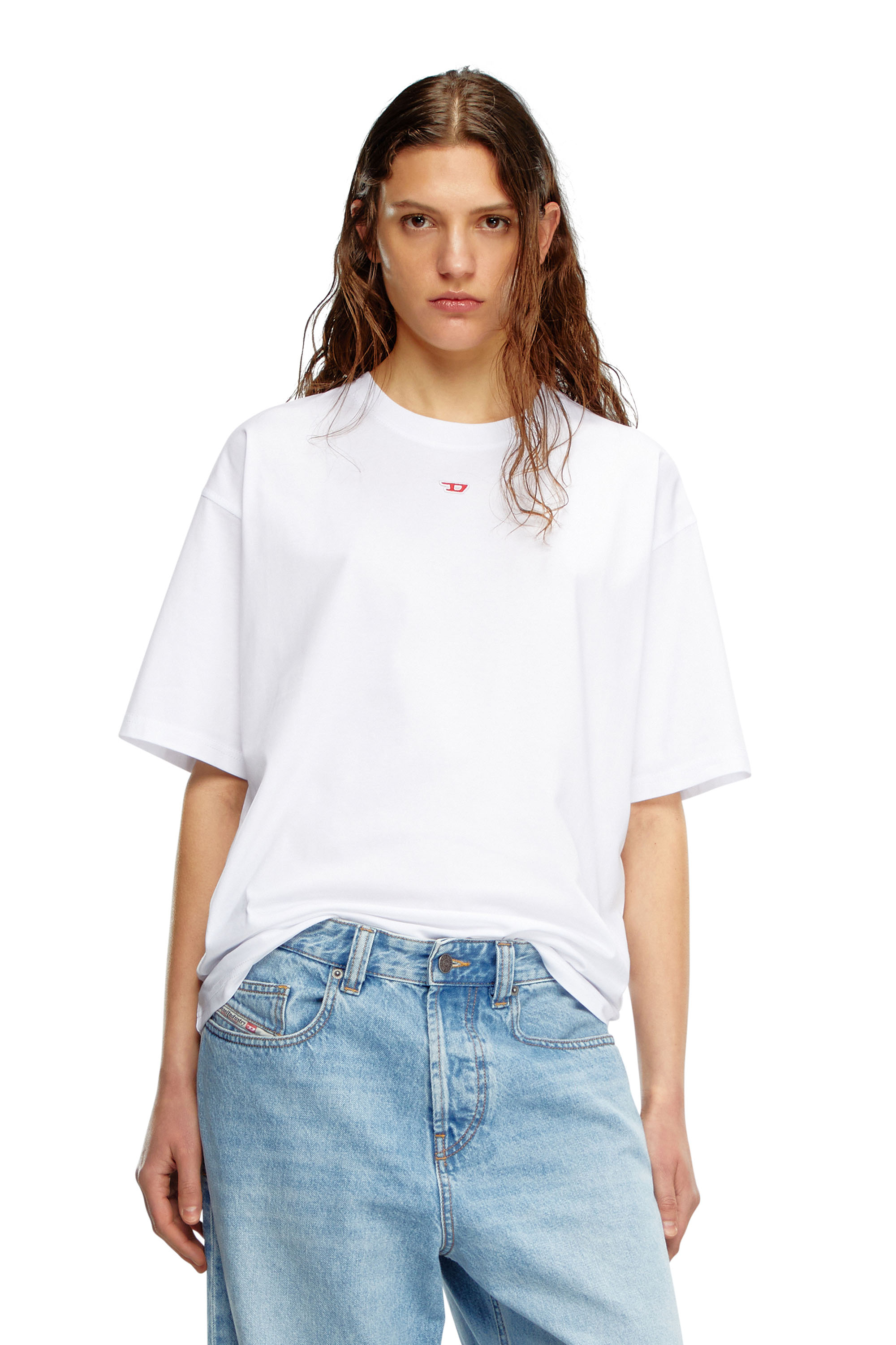 Diesel - T-BOXT-D, Unisex's T-shirt with embroidered D patch in White - 5