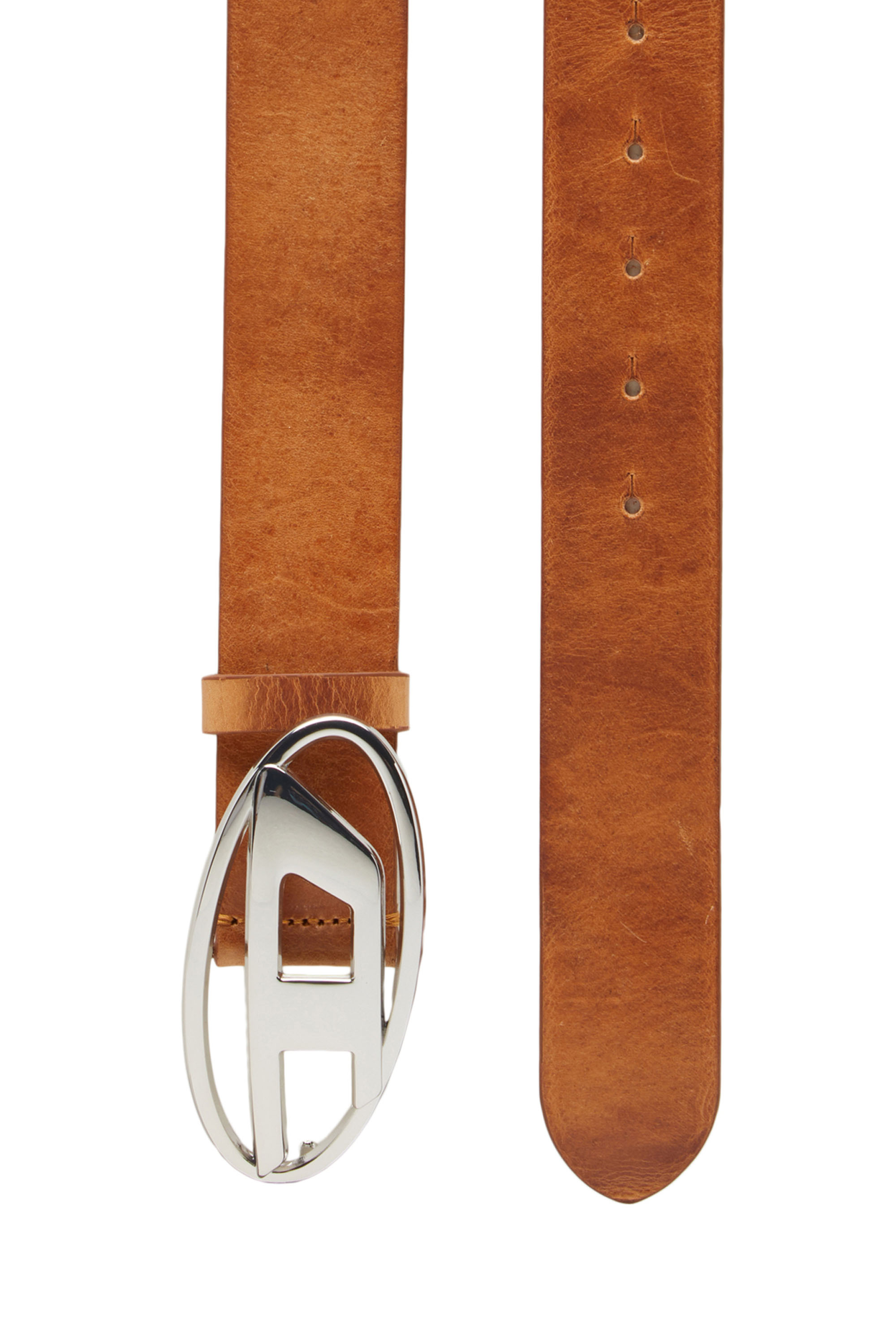Diesel - B-1DR W, Woman's 3.9cm belt with D logo buckle in Light Brown - 2