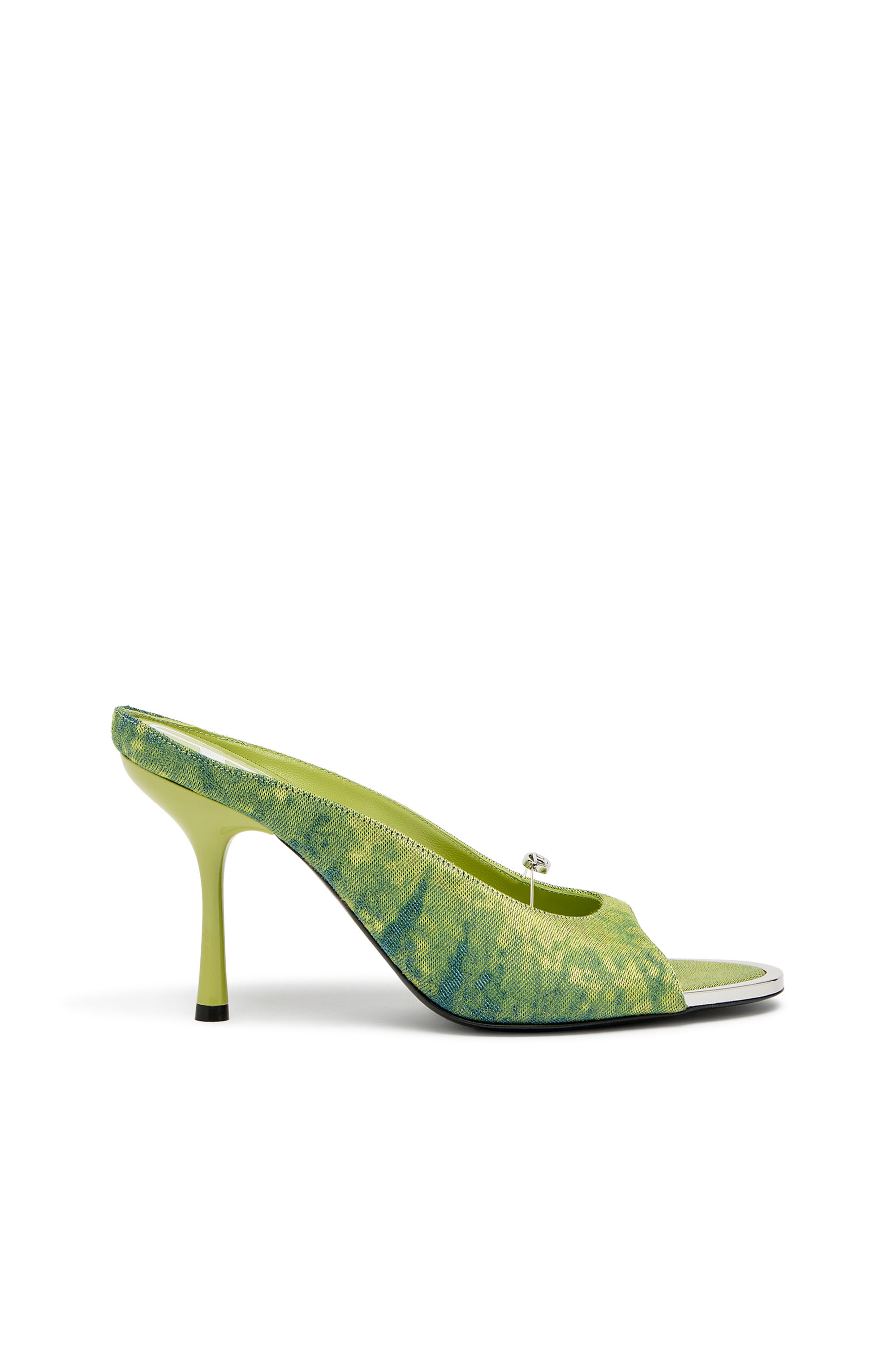 Diesel - D-DIAM'S SA 90, Woman's D-Diam's-High denim mule with floating Oval D in Green - 1