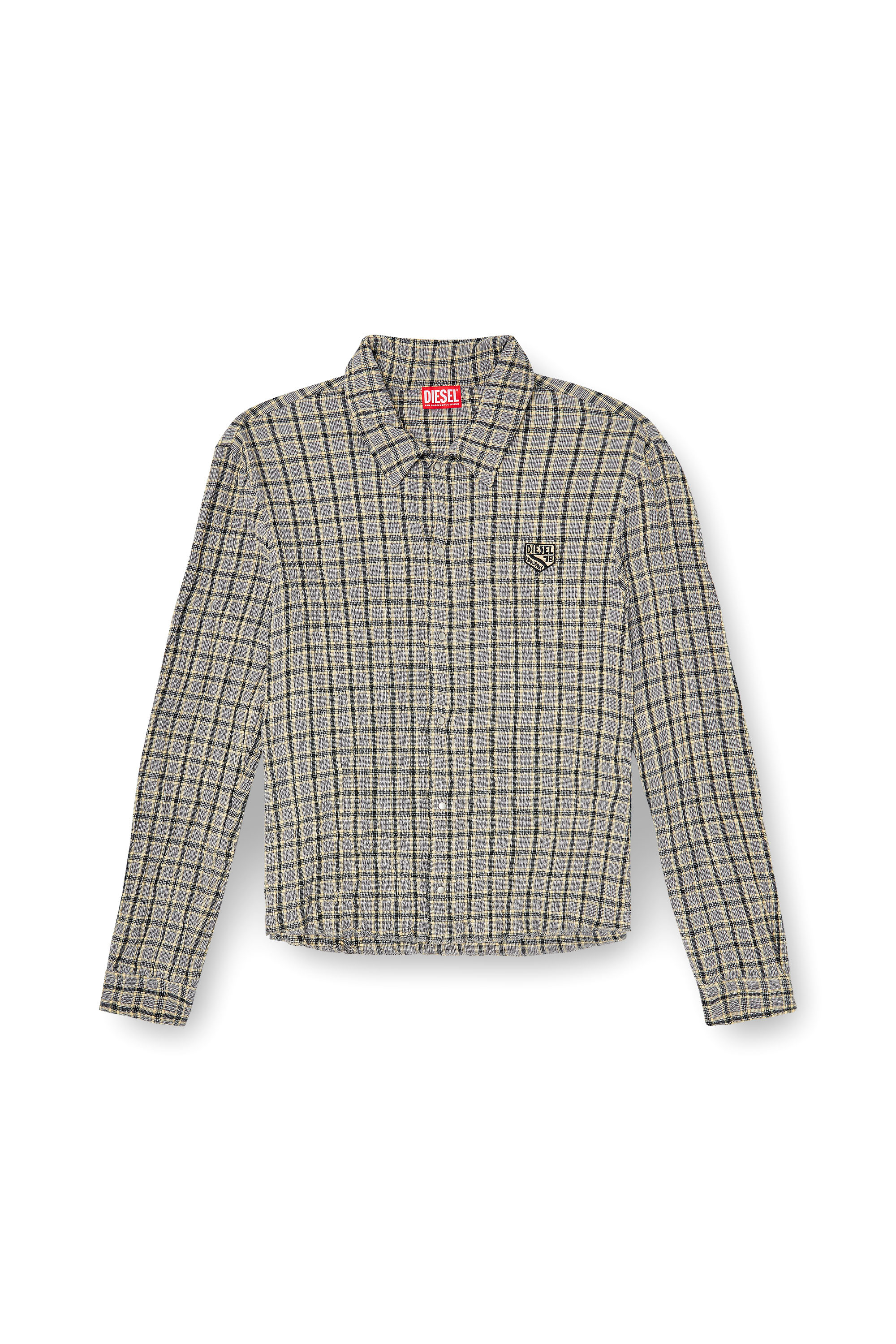 Diesel - S-SEERK, Man's Check shirt with seersucker effect in null - 3