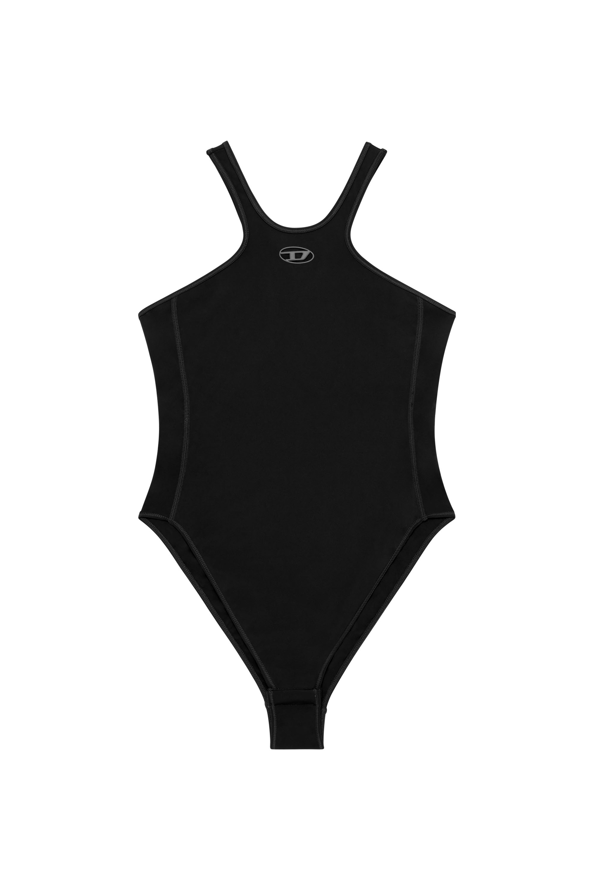 Diesel - CHRISTIE-UTLT, Woman's Stretch bodysuit with Oval D detail in Black - 2