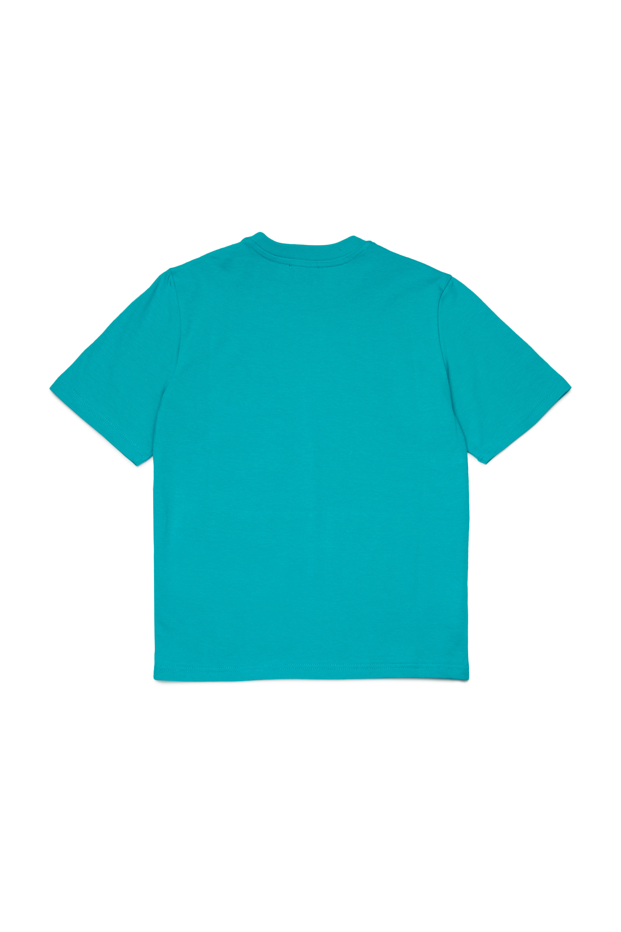 Diesel - MTOMS OVER, Man's Cotton T-shirt with maxi logo print in Green - 2