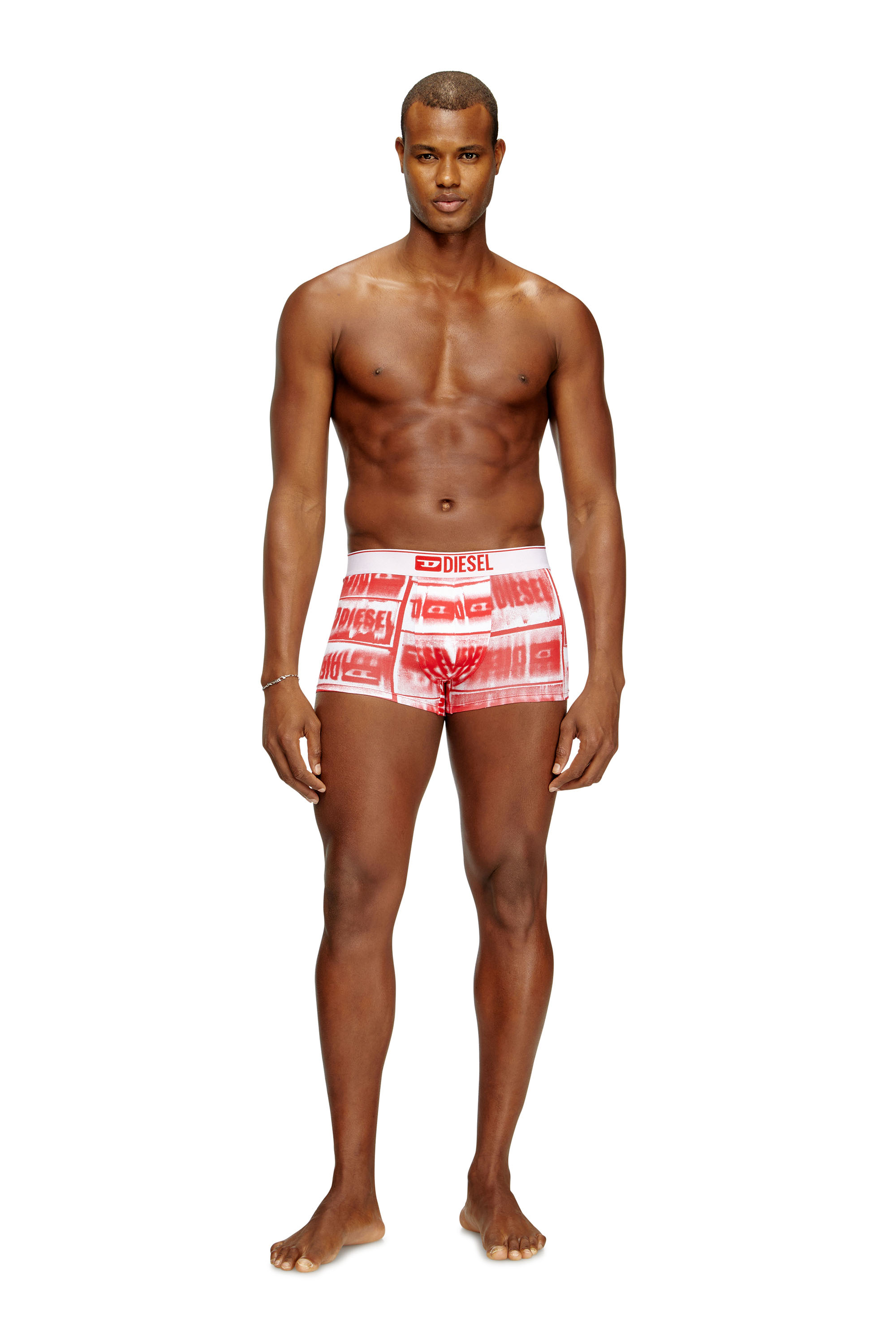 Diesel - DAMIEN-D-BOX-3PACK, Man's 3-pack boxer briefs in stretch cotton in Red/White - 1